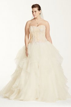 Extra Length Organza Ruffle Skirt Wedding Dress Style 4XL8CWG568