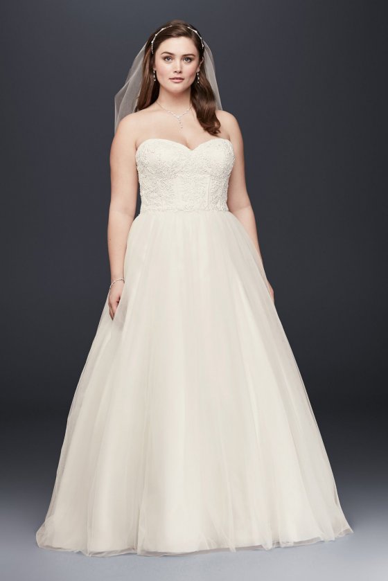 Strapless Ball Gown with Lace Corset Bodice Style 9WG3633