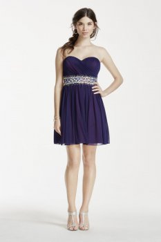 Short Strapless Dress with Crystal Beaded Waist Style 2539SJ8P