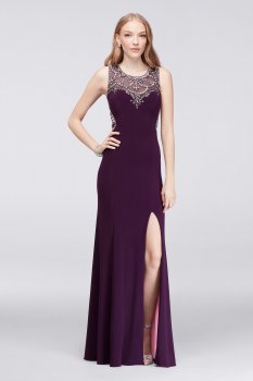 Long Jersey A15685D Style Beads Embellished Sweetheart Dress