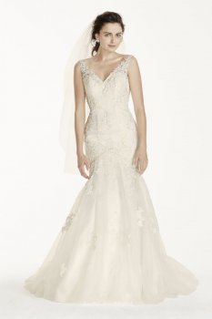 Trumpet Gown with Tank Neckline and Open Back Style V3761