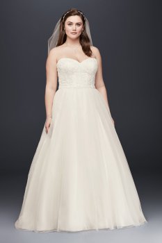 Strapless Ball Gown with Lace Corset Bodice Style 9WG3633