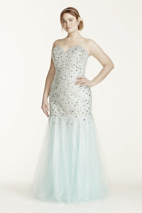 Tulle Fit and Flare Gown with Sweetheart Neckline Style P1575W