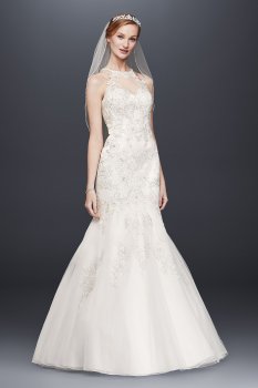 7WG3735 Jewel Petite Lace and Tulle Petite Wedding Dress