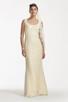 Lace Tank Scoop Neck Wedding Dress Style CKP571