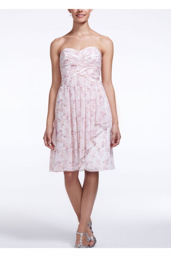 Short Allover Print Crinkle Chiffon Dress Style F15667