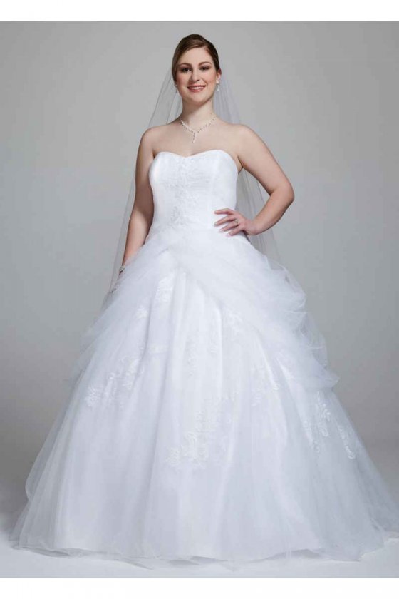 Tulle Ball Gown with Lace-Up Back and Side Swags Style 9NTWG3403