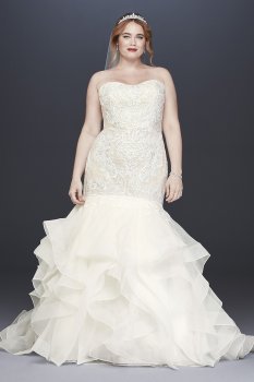 Strapless Sweetheart Nekline Trumpt Wedding Dress in Plus Size 8CWG769