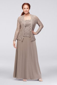 New Elegant 949754 Style Two Pieces Lace and Chiffon Mother of the Bride Dress