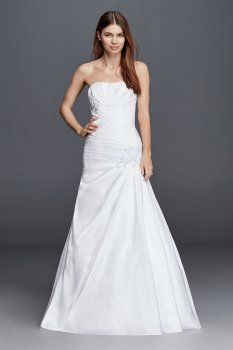 Plus Size Strapless Side Draped OP1247 Style Wedding Dress