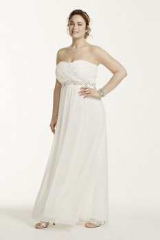 Strapless Dress with Crisscross Embellished Back Style 8420HH3W