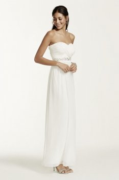 Strapless Dress with Crisscross Embellished Back Style 8420HH3E