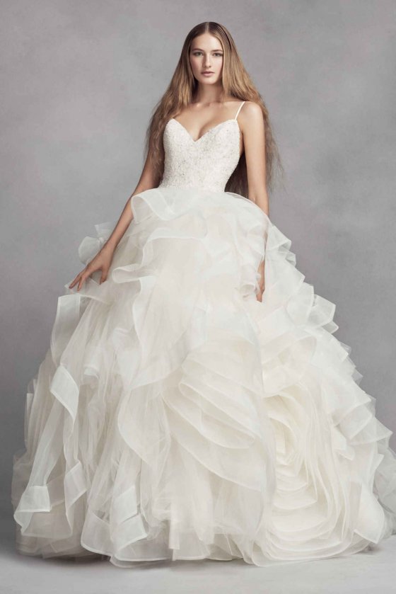 Romantic Spaghetti Straps Bridal Ball Gown Style 7VW351371