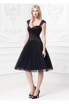 Pleated Tulle Dress with Sweetheart Corset Bodice Style ZP285029