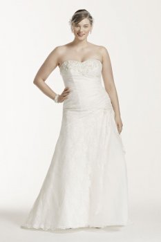 Strapless Lace A-line Gown with Side Split Style 9YP3344