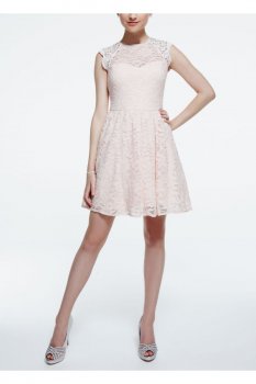Sleeveless Glitter Lace Dress with Ribbon Tie Style 11813