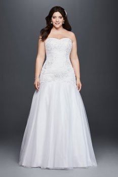 Strapless Sweetheart Ncekline Long Plus Size 9OP1285 Trumpt Wedding Gown