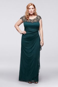 New Plus Size Long Beads Embellished XS7761W Style Mother of the Bride Dresses