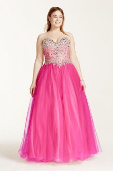 Crystal Embellished Sweetheart Bodice Ball Gown Style P1631W