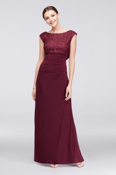 New Arrive Elegant Cowl Back Lace and Jersey Sheath Gown Style 1121585