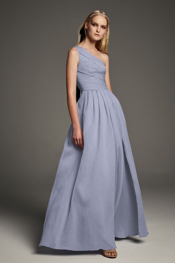 One-Shoulder Textured Organza Bridesmaid Dress VW360459