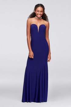 2018 New Style Strapless Sweetheart Plunge Jersey Mermaid Gown 706X