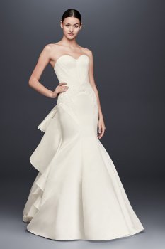 Petite Strapless Satin Wedding Dress Style 7ZP345004