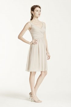 Short Chiffon Dress with Ruching Style F15603