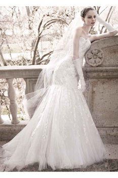 Layered Lace Mermaid Wedding Dress Style CWG482