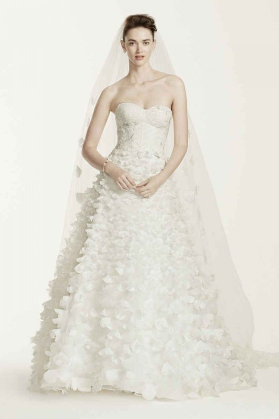 Lace Wedding Dress with 3D Flowers Style CWG660
