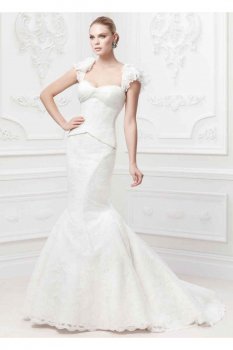 Truly Zac Posen Flutter Sleeve Wedding Dress Style ZP345003