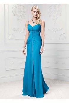 Long Soft Crinkle Chiffon Gown Style ZP281446