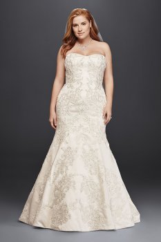 Satin Trumpet Wedding Dress with Lace Style 8CWG594