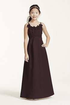Satin and Chiffon Ball Gown with Ruched Waist JB4062