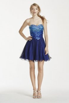 Short Strapless Jewel Embellished Sweetheart Dress Style 703976