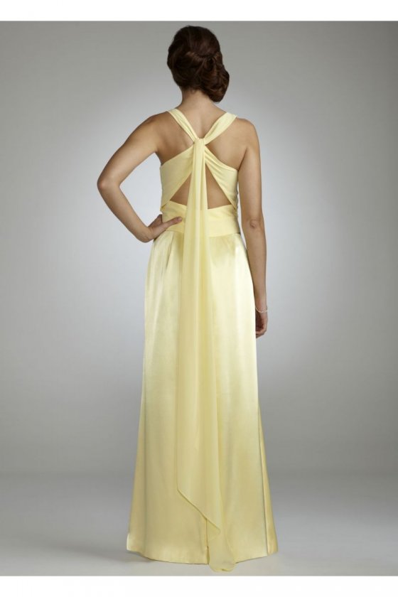 Sleeveless Charmuese Gown with Open Back Style F15034