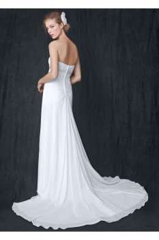 Extra Length Chiffon Soft Gown with Side Drape Style 4XLWG3078