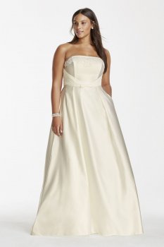Strapless Satin Aline Gown with Pockets Style 9SDWG0235