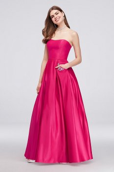 Satin Sweetheart Ball Gown with Pockets 190BN