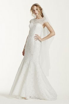 Lace Cap Sleeve Illusion Neckline Gown Style WG3737