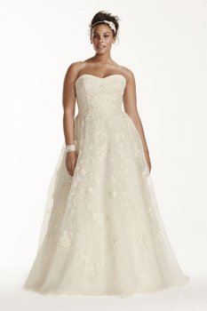 Extra Length Organza Wedding Dress with Beading Style 4XL8CWG700