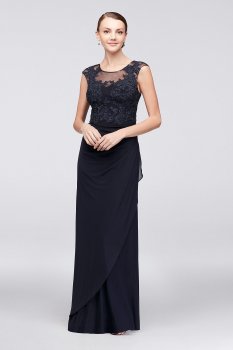 183088 Style New Elegant Lace Appliqued Sequined Mother of the Bride Dress