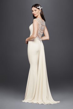 Extra Length Inspired Beading Decorated Long 4XLSWG752 Style V-neck Bridal Gowns