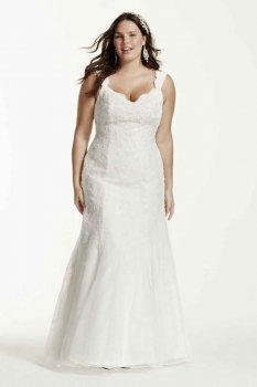 Tank Tulle Trumpet Gown with Lace Detail Style 9V3643