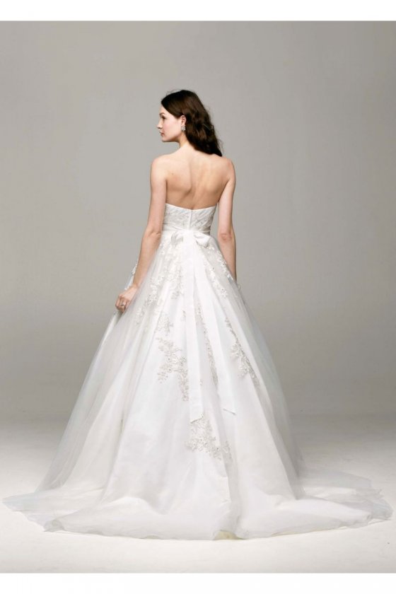 Strapless Tulle Ball Gown with Beaded Appliques Style MK3666