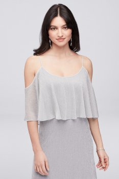 Sparkling Off-the-Shoulder Dress with Flounce Onyx 650135