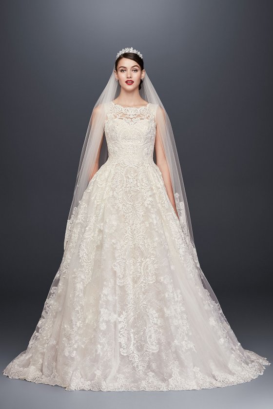 Extra Length Sleeveless 4XLCWG780 Style Beaded Lace Pleated Skirt Wedding Dress