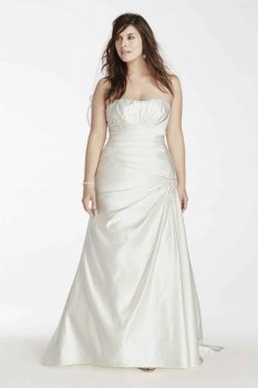 Satin Strapless Sweetheart Gown with Side Drape Style 9OP1241