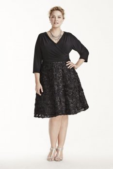 Jersey Dress with Sequined Soutache Skirt Style 291656