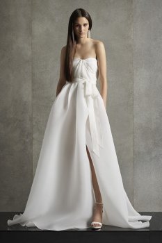 White by Vera Wang Pleated Gazar Wedding Dress VW351576
